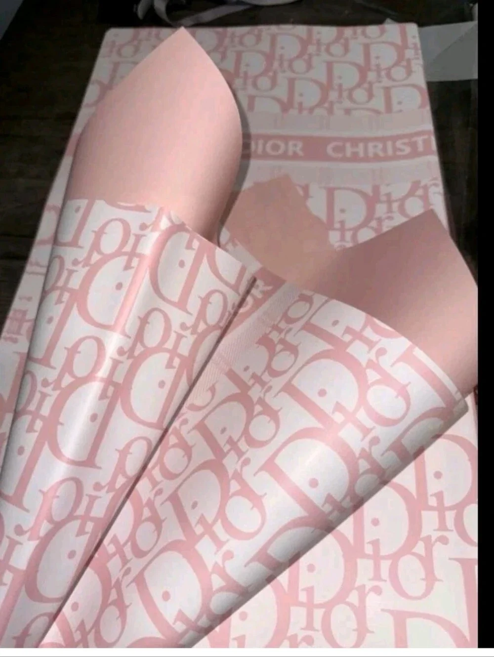 Pastel Peach 5 Sheets And 2 Yds White Ribbon Set